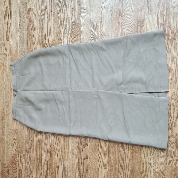 (6) Cleo Petites Tan High Waisted Maxi Business Casual Office Pencil Skirt - Picture 6 of 7